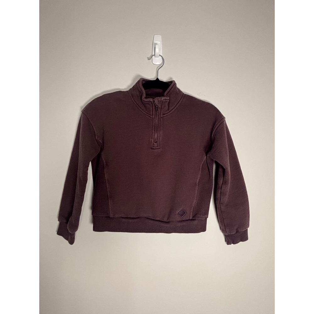 MPG Sport Kids Organic Cotton Quarter Zip Sweatshirt Plum Mauve Medium